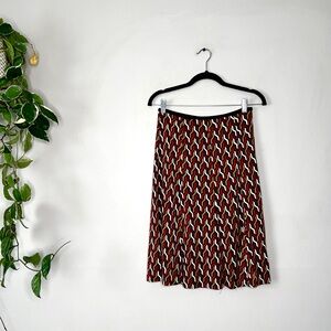 Diane Von Furstenberg Orli pull on midi silk skirt geometric pattern 2